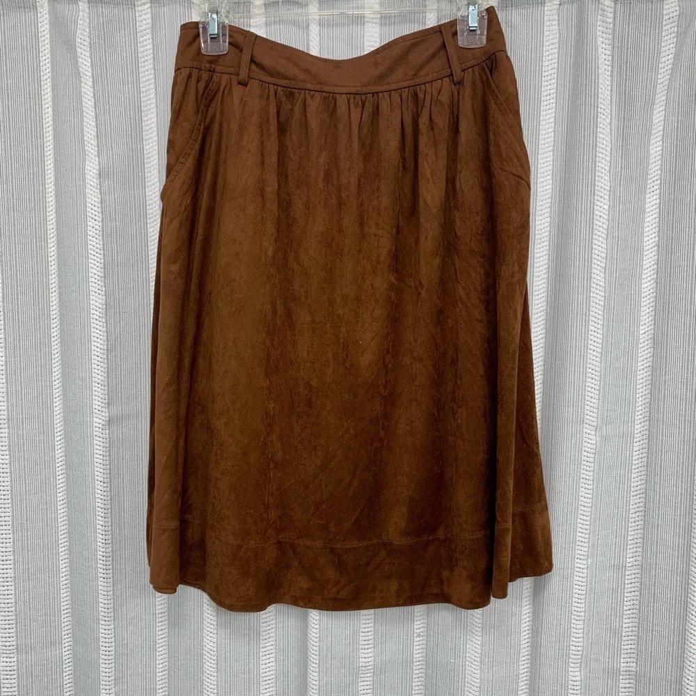 Forever 21 Midi Skirt Brown Tan With Pockets Size M‎